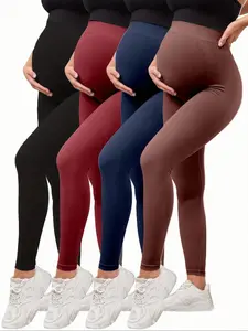 4 Pack Women’s Maternity Leggings Over The Belly Pregnancy Workout Yoga Pants Activewear Maternity Clothing