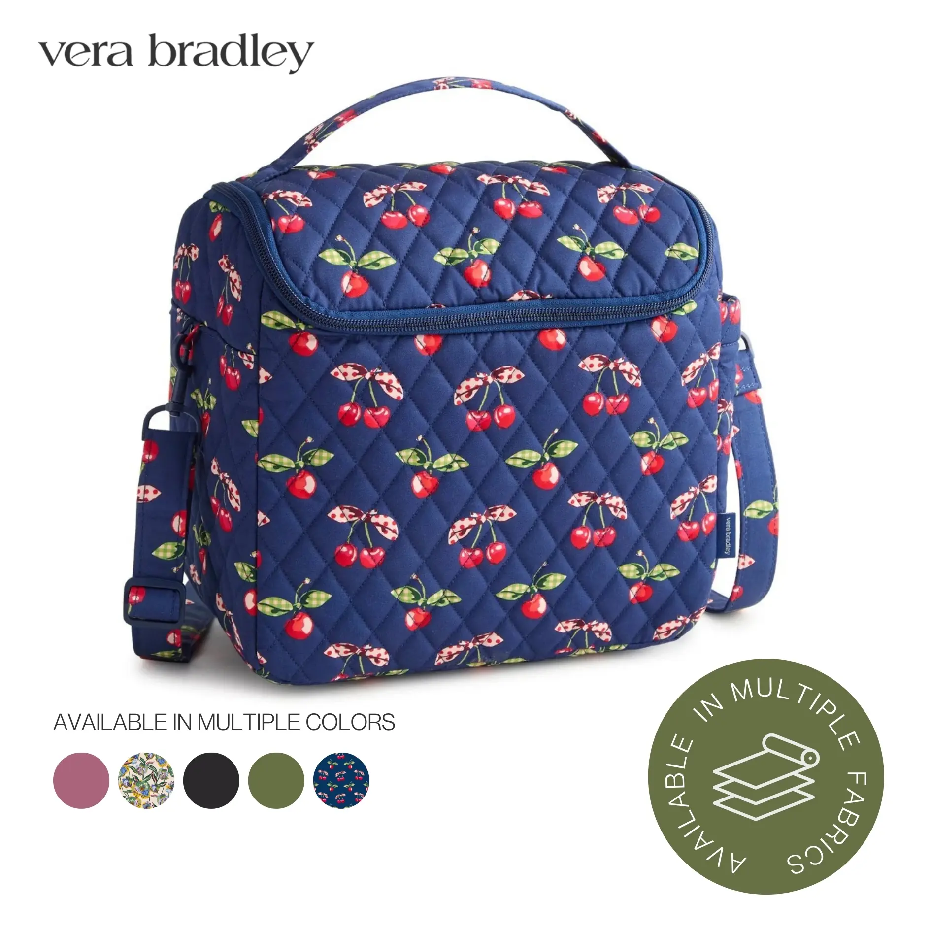 Vera Bradley Lunch Crossbody | Insulated Lunch Bag in Premium Cotton, Featherweight & Performance Twill | Multiple Colors & Prints