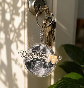 Moon Joy Acrylic Keychain Artemis II Mission Space Quote Charm NASA Astronaut Moon Landing Sci Fi Bag Pendant