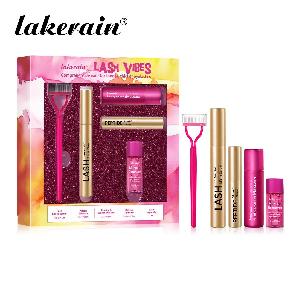 Eyelash Care Set, 1 Set Eyelash Serum & Eyelash Curling Mascara & Eyelash Remover & Eyelash Comb, Professional Eye Makeup Tool for Women, Cosmetic