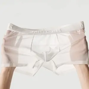 【2 pairs】20D Mens Sexy Ice Silk Underwear Semi-Sheer 3D Ball Nylon Comfortable Touch Lightweight Menswear Natural eeshorts psd   underwear ultra-thin coolingSmooth Loose Men's Comfort Knit Boxer Pack shines ty threads soft breathable underwear
