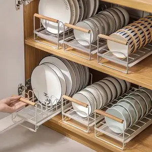 1pc No-Drill Dish Rack - Kitchen Organizer with Utensil Holder, Space-Saving Countertop & Cabinet Storage for Plates, Bowls, Durable and Easy to Clean, Kitchen Dish Drying Rack, Utensil Holder, Dish Drying Rack For Kitchen, Dish Drying Organiser
