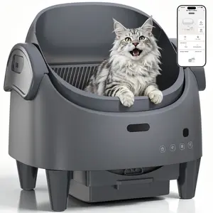 Automatic Self-Cleaning Cat Litter Box – Open Top, Adjustable Entry Height, 15-Layer Safety Protection, App Control, Large Odor-Locking Waste Bin, Electric Sifting, Multi-Cat Friendly