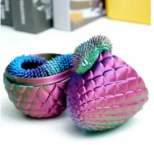 3D Printed Style Snake Egg Toy - Movable Dragon Viper Hatching Fidget Surprise Interactive Play Stress Relief Gift Idea