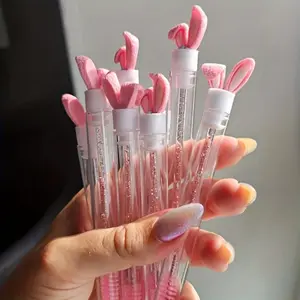 30-piece pink makeup brush set, including a 5-piece eyelash brush tube set and 25 eyelash brushes for eyebrows and lashes, Eye Makeup Accessories