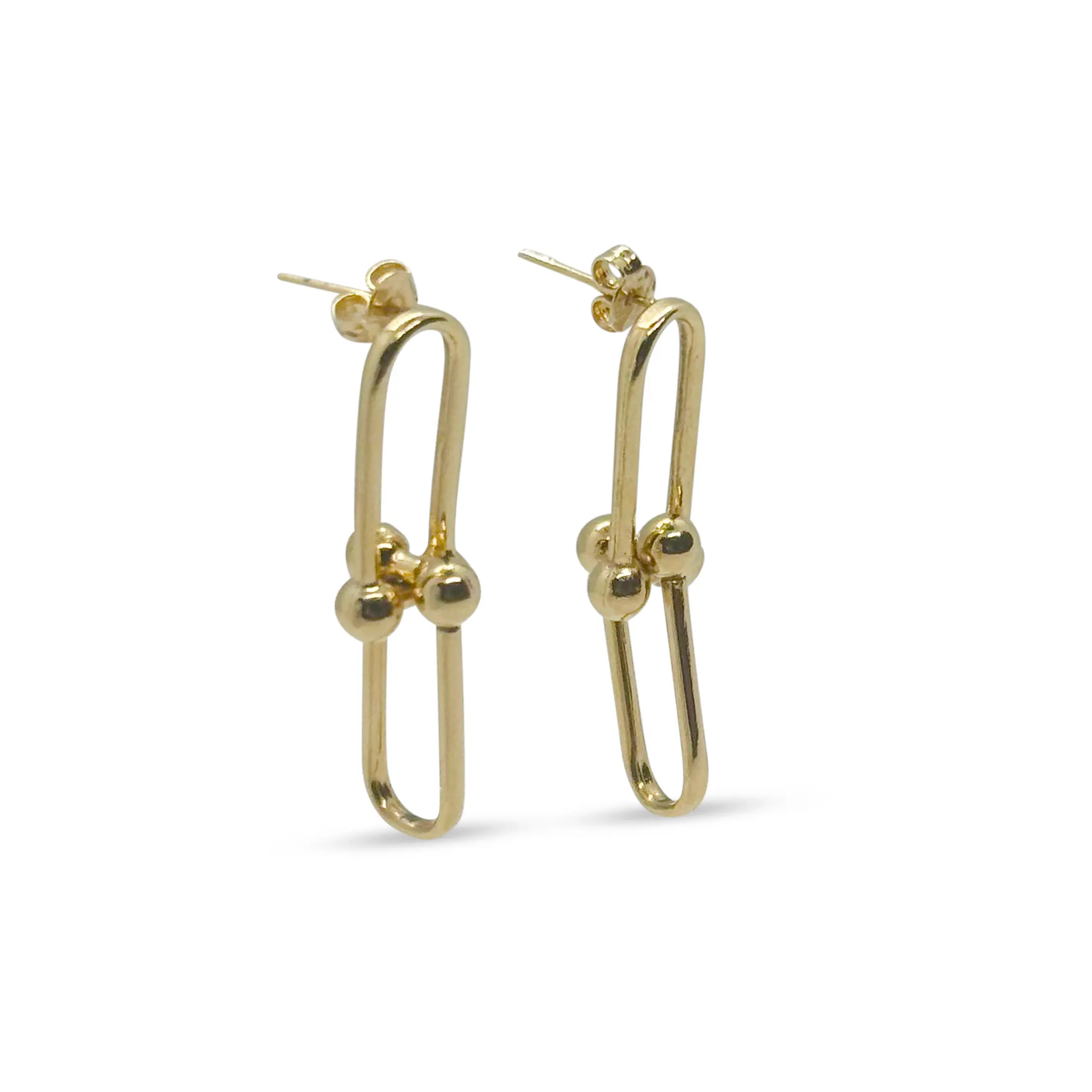 ValDesigns Hardware Earrings - Multi-textured with Indents, 18k Gold Filled, Sold as a Pair