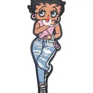 Betty denim fashion melanin Iron On Patches for Clothing