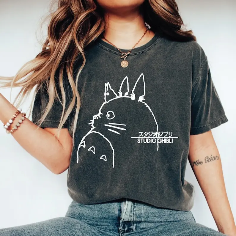 Comfort Colors Totoro T-Shirt, My Neighbor Totoro, Studio Ghibli T-Shirt, Hayao Miyazaki, Anime Totoro T-Shirt Oversized Cotton Fabric