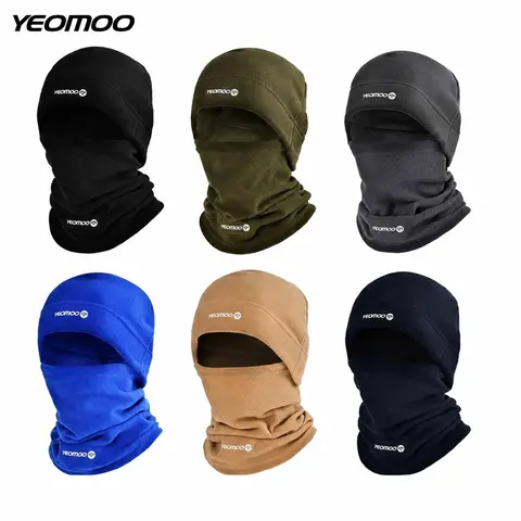 Yeomoo Unisex 2-Piece Windproof Polar Fleece Set - Full Balaclava, Adjustable Ski Face Cover, Modular Scarf+Hood-in-1, All Seasons Masks for Face, Ideal for Skiing, Outdoor Activities