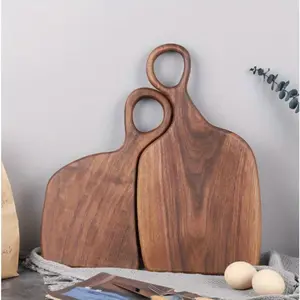 2 Counts/set Durable Wooden Cutting Boards with Handle, Kitchen Accessories for Home, Dining Room & Barbecue, Durable Chopping Board