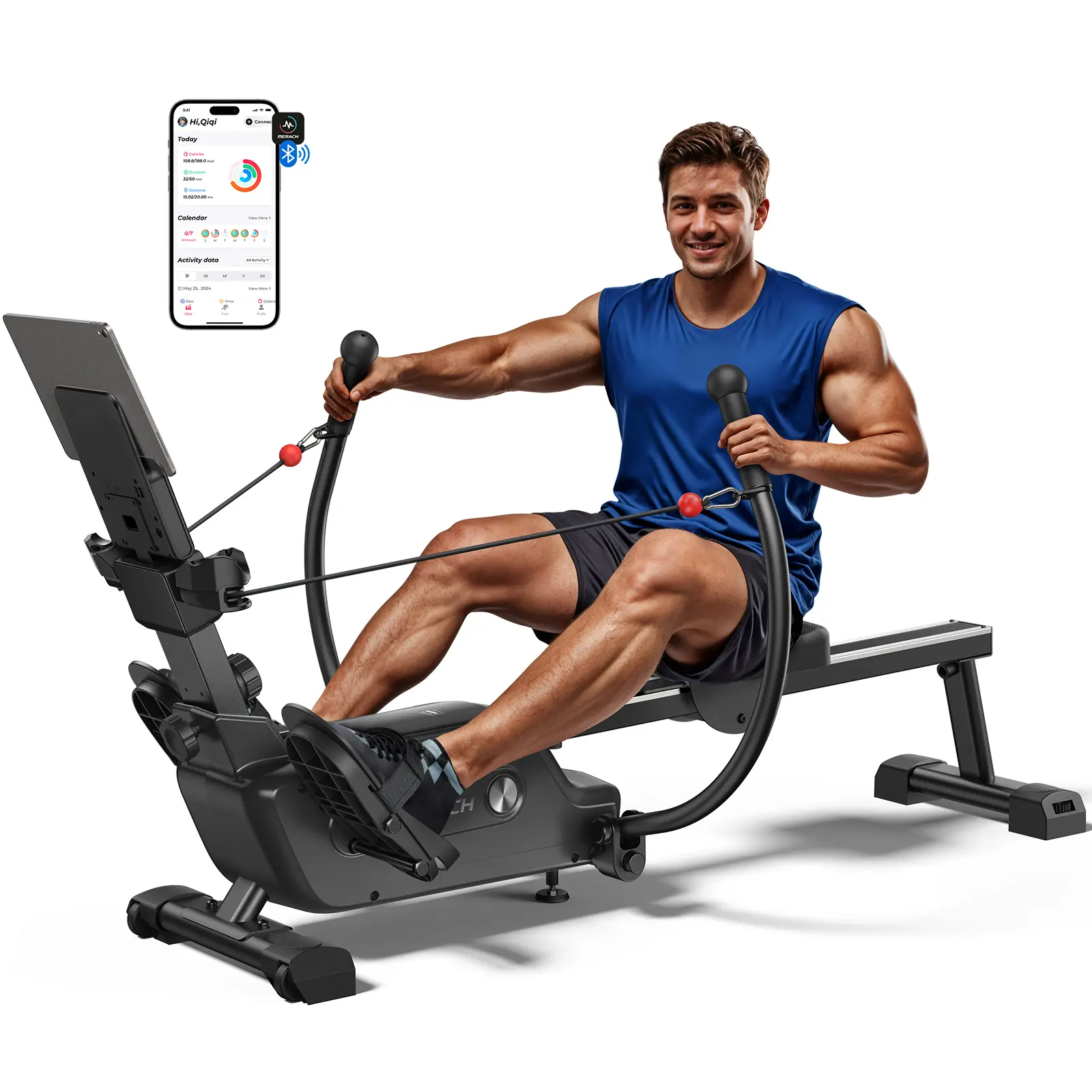 Merach Sculls Rowing Machines for Home, Magnetic Rowing Machine with 16-Level, Simulate Real Row, Ultra-Quiet Rower, Compatible Ergonomic Design Summervibes