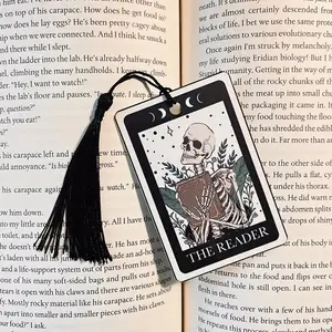 1/20Pcs Acrylic Skull Bookmark, 2D Tarot Bookmark, Gothic Aesthetic Bookmark, Halloween Bookmark, ideal gift for friends, Lightweight, Durable
