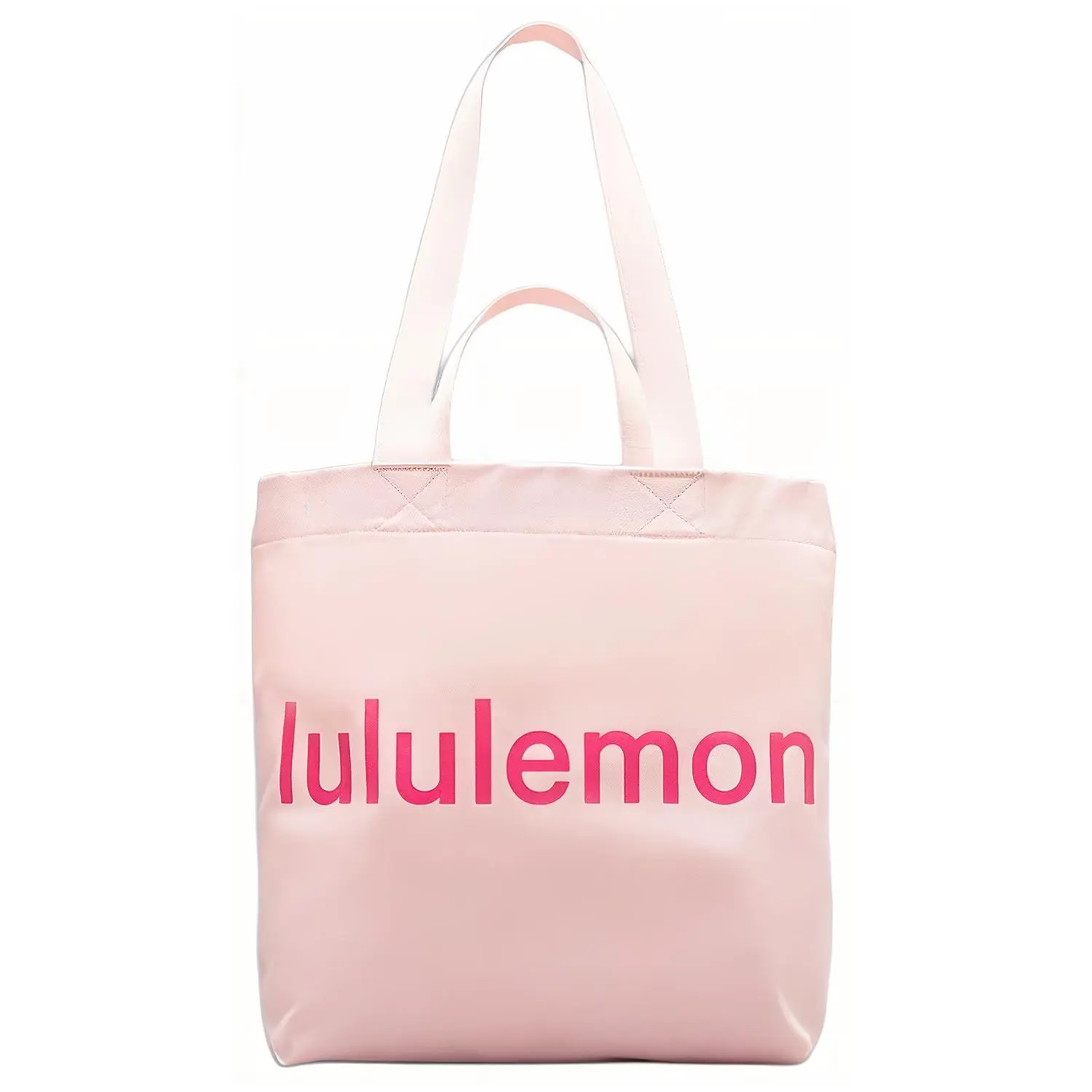 Women's Lululemon Double-Handle 17L Large Capacity Tote Bag, Cotton-Blend and Canvas Material, Light Pink and Glazed Pink Accents, Large Capacity Bag