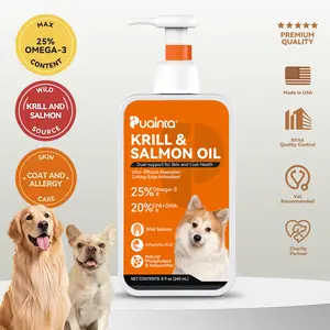 Health Supports Krill & Salmon Oil 8oz – PUAINTA Nature Oil for Dogs, Rich in Omega-3 & EPA+DHA, Supports Heart Health & Circulation, Antarctic Astaxanthin, Maintains Healthy Skin, Supports Hair, Skin, Vision & Wellness