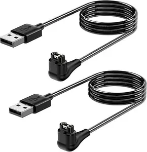 2 Pack Charging Cable Charger for Garmin Watch Fenix 7 7S 7X 6 6S 6X 5 5S, Forerunner 245 945, Instinct 2 2S, Vivoactive 4 4S 3, Vivosmart 5, 3.3FT/1m Upgraded Lay-flat Charging Cord for Garmin Watch Wearable Chargeable