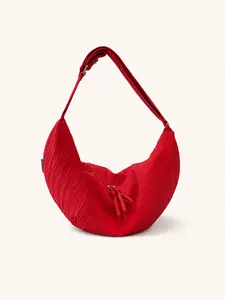 Women’s Crescent Hobo Bag, Large Capacity Shoulder Crossbody Bag, Ruched Cloud Underarm Purse, Casual Commuter Tote Handbag