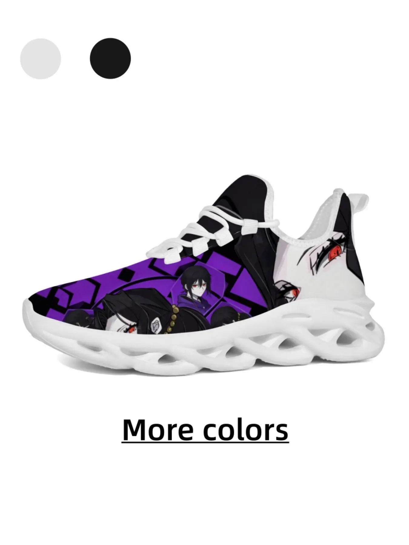 Unisex Dark Rhombus Anime Style Sneakers, All-Over Print, Textile Upper, Eva Sole, Casual Wear, Anti-Slip, Comfortable