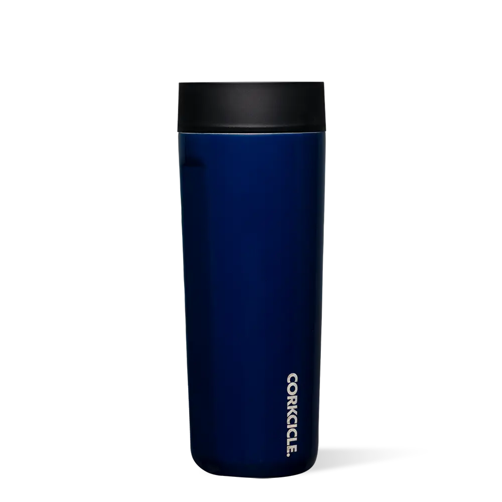 Corrikcycle Commuter Cup - Blue Insulated Flask with Lid, Suitable for Travel and On-the-Go Use