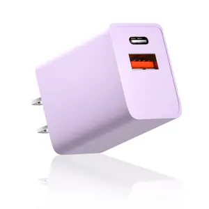 USB C Wall Charger, Cell Phone Charger, 20w Durable Dual Port Qc+PD 3.0 Power Adapter, Fast Charging Type C Charging for iPhone 14/15/16/17 Pro/max/plus
