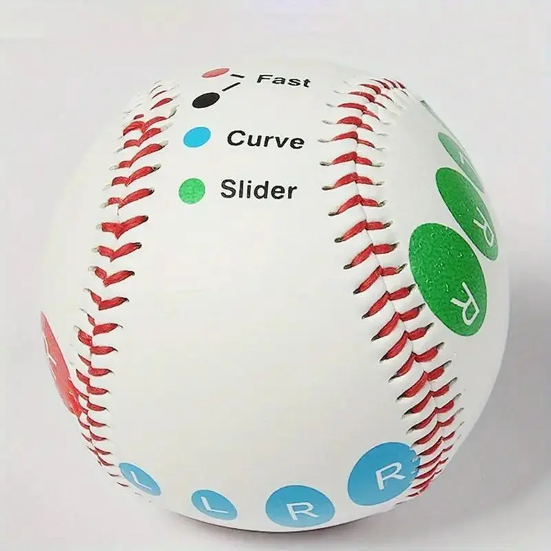 Professional Soft Hard Baseball Training Ball, 9 Inch Standard Soft Baseballs for Students, Sports Equipment with Finger Placement Markers, Batting Practice Equipment, Rubber Baseball