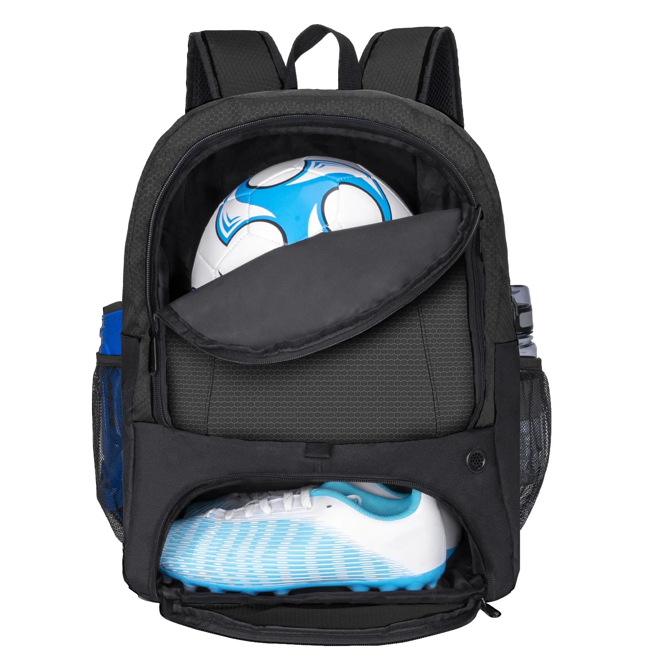 Multi-Sport Backpack with Ball+Shoe Separation, Cleat Compartment, Laptop Sleeve - Football, Gym Bags, Athletic Bag for Team Sports, Travel, Workout Sport Bags
