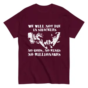 No Gods (Anti-Facist, Anti-Conservative) Anime Rip Unisex Classic Tee Streetwear Round Neck Casual