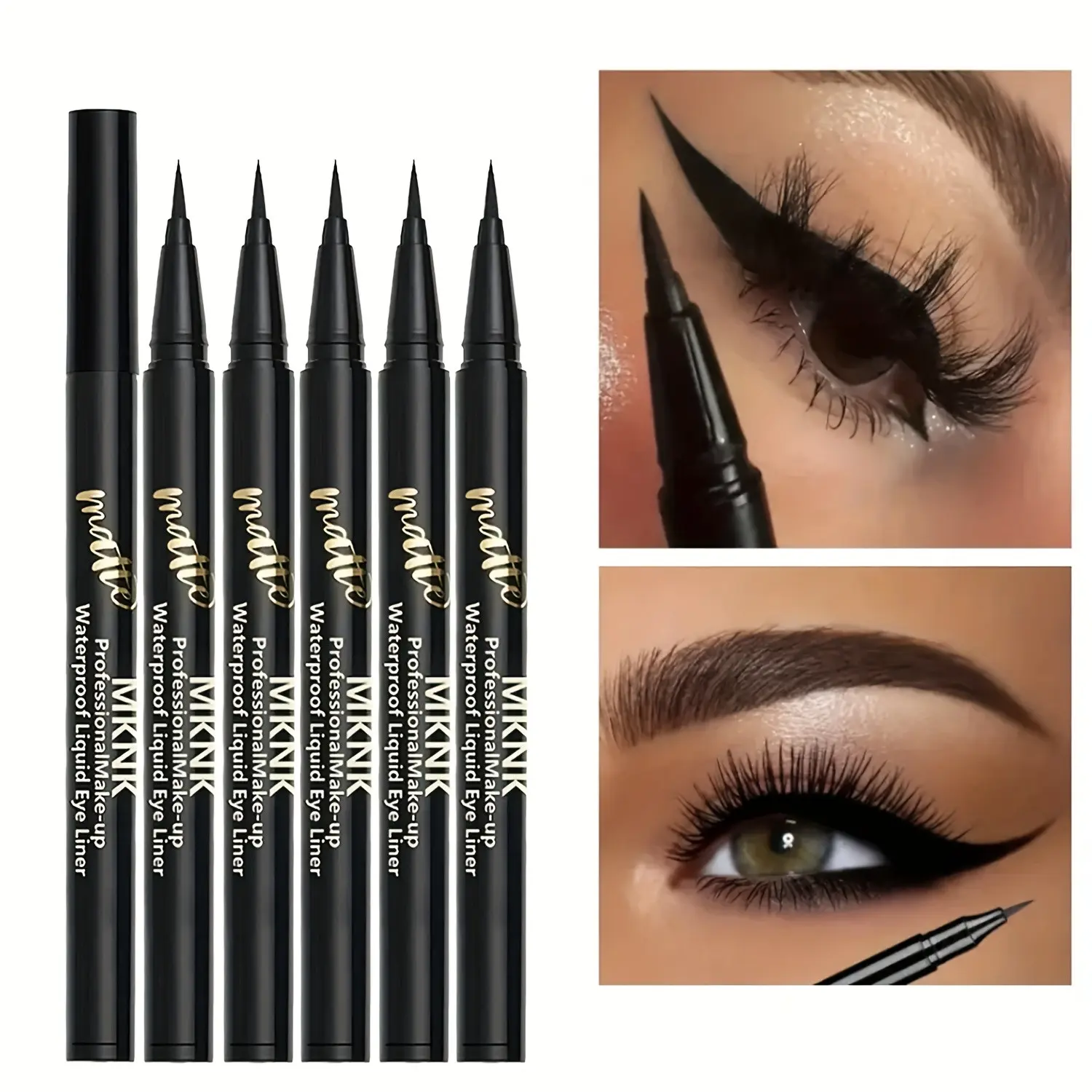6-Pack Waterproof Matte Liquid Eyeliner Set, Ultra-Fine Precision Tip, Long-Lasting Anti-Water Design, Perfect for Daily Use & Special Occasions, Eye Makeup Products