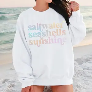 Sunshine Beach Vacation Sweatshirt, Coastal Ocean Lover Crewneck, Summer Travel Graphic Pullover, Relaxed Seaside Outfit