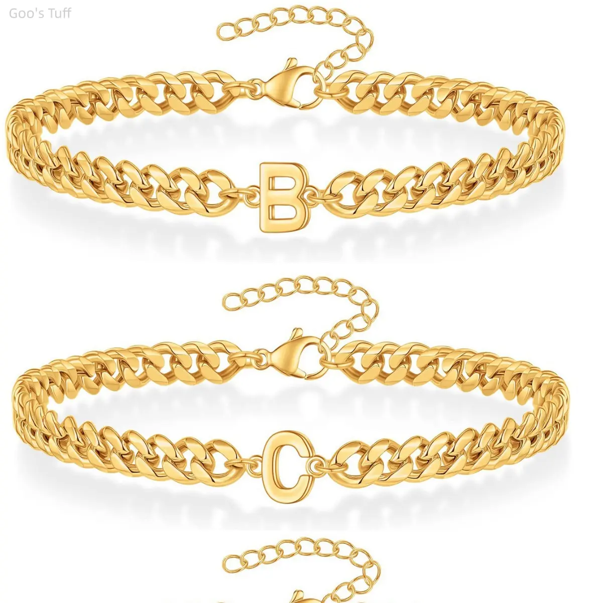 Men Cuban Link Bracelet Custom Initial Stainless Steel Non Tarnish Couple Matching Hand Jewelry Daily Dating Stackable Wrist Accessory