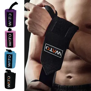 1 Pair Adjustable Elastic Pressure Wristband - Sports Wrist Brace with Thumb Loop Design for Weightlifting and Gym Fitness Support
