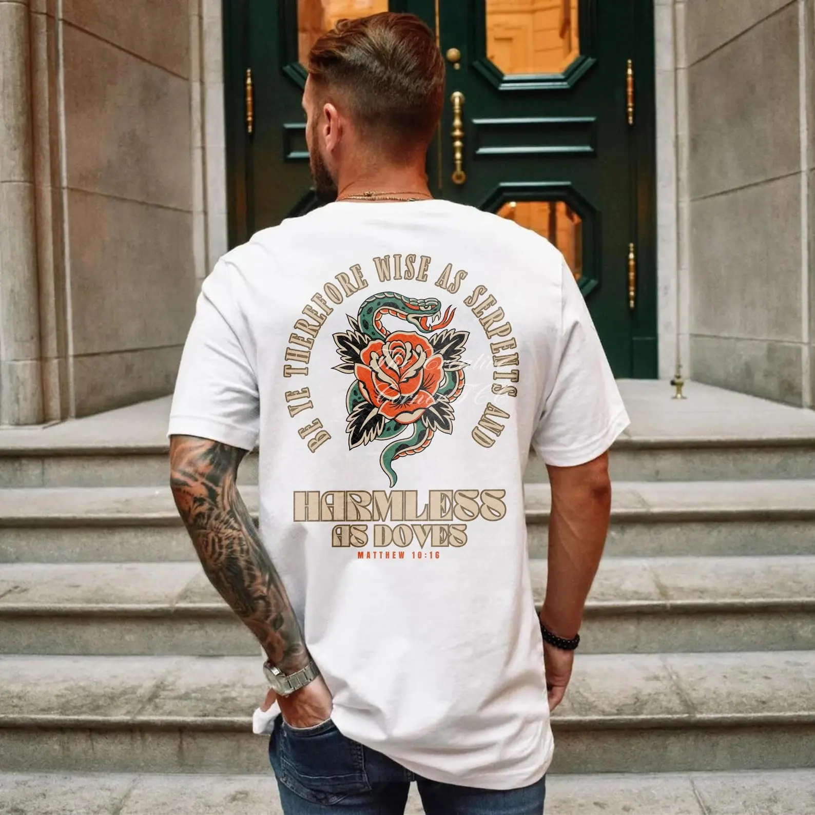 Mens Christian Shirt Christianity Gift for Him Bible Verse Shirt Christian Clothing TShirt Religious Faithful Gifts for Dad Religious Shirt