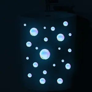 22 Pcs Glow in Dark Bubble Wall Stickers, Removable Self-Adhesive Decorative Vinyl Decals, Reusable Home Office Wall Decor, Easy to Apply and Remove