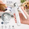 Dog & Cat 2-in-1 Universal Paw Trimmer Set - Claw Care Clip & Grind Tool with Dual LED Lights, Stainless Steel Clipper, Quiet Low Vibration, USB-C Rechargeable, ABS Ergonomic Grip, Safety Guard, Reduces Stress, Safe Quick View for Home Grooming