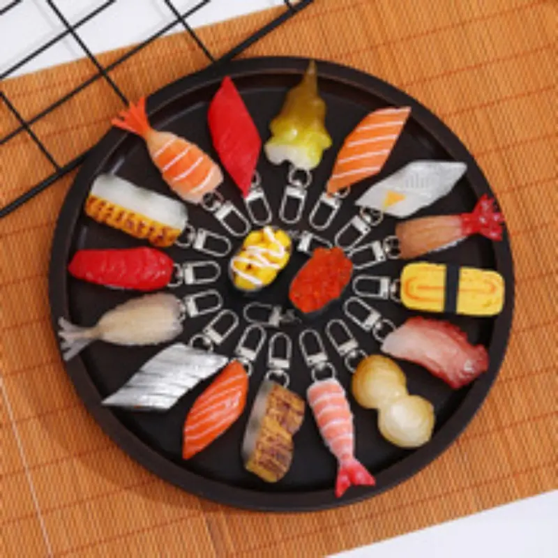1Pc Fashion Simulation Lifelike Appearance Japanese Sushi Keychain Photography Simulation Food Props Student Schoolbag DIY Pendant Lightweight Keychain