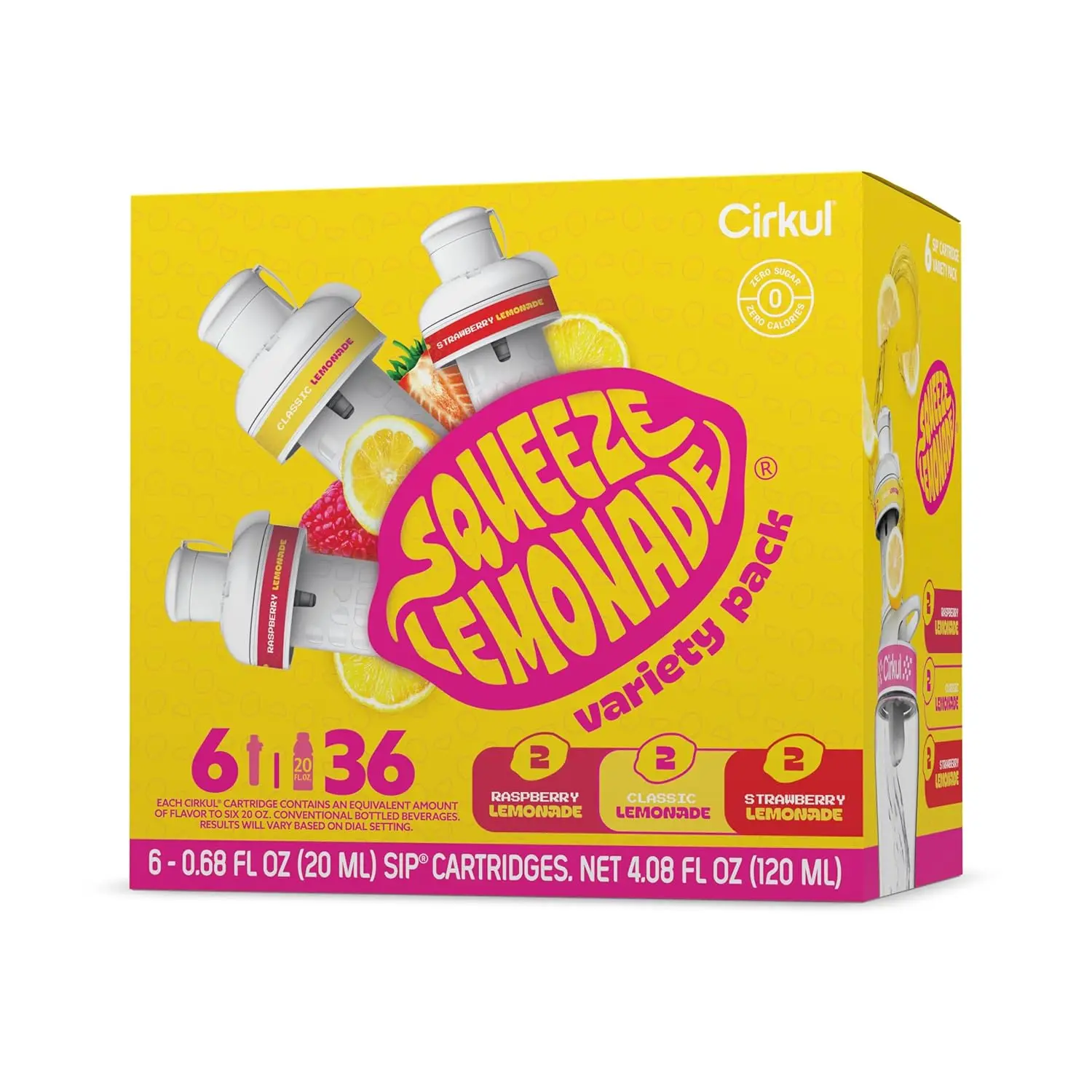 Cirkul LifeSip B-Vitamins Flavor Water Variety Pack, Makes 36 Drinks, No Sugar, Zero Calorie Drink Mix, (2 Fruit Punch, 2 Strawberry Kiwi, 2 Honeycrisp Apple)