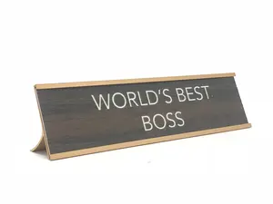 LEMONSODA World’s Best Funny Desk Plates (Humorous Signs for Office Mother’s & Father’s Day) - Novelty Gifts Boss
