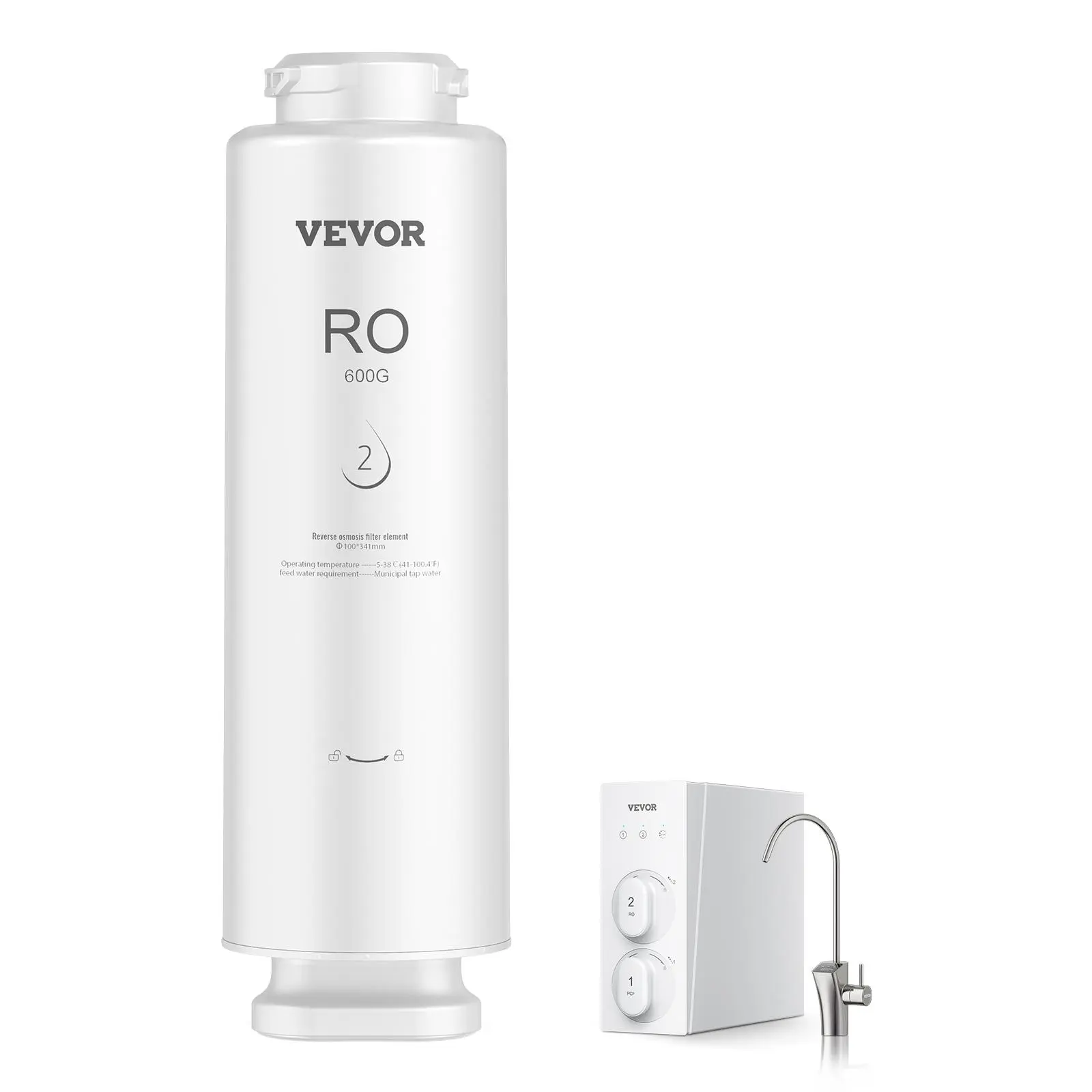 【Summerfinds】VEVOR Reverse Osmosis System 600 GPD 10-stage Reverse Osmosis Water Filter ReplacementRO Filter Cartridge for 24 MonthsReduces Lead & ChlorineCompatible with SS-003 Under Sink Water Filter