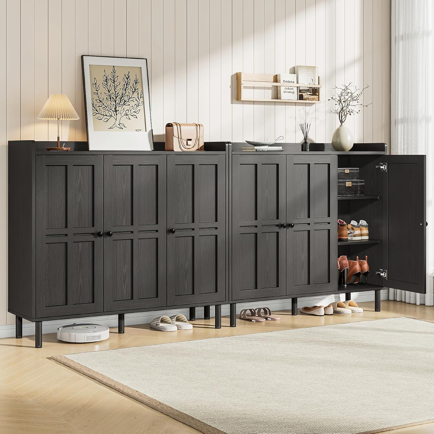 with 3 Doors, 30 pairs shoe Storage Cabinet , 40 inch Fammhouse shoe Rack shoe Organizer Cabinet for Entpway with 3 Doors, 30 pairs shoe Storage Cabinet , 40 inch Fammhouse shoe Rack shoe Organizer Cabinet for Entpway