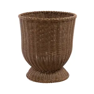 16 inch Brown Woven Resin Urn Planter