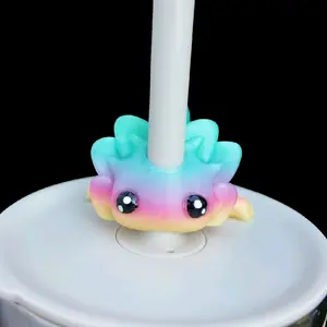 Tumbler Straw Buddy Animals Straw Topper 3d Print