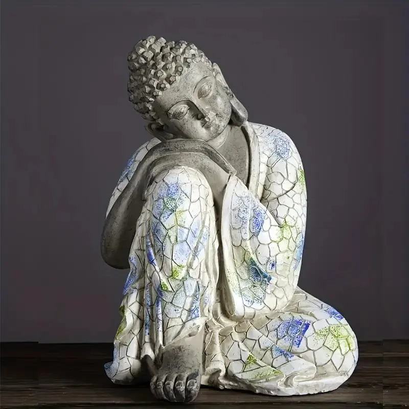 Handcrafted Cement Religious Buddha Statue, Unique Garden Decor, Ornate Religious Decor & Zen Ornament, Ideal for Home & Outdoor Spaces, Durable & Artistic Design
