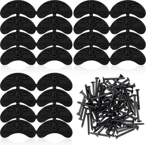 36 PCS Black Rubber Heel Plates, Shoes Heel Taps Tips, Boot Heels Replacement, Shoe Heels Repair Pad Replacement with Nails for Boots and Shoes (Black) AIQINHU