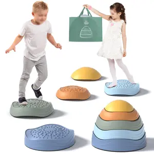 Lehoo Castle Stepping Stones for Kids, Non-Slip Stepping Stones, Indoor & Outdoor Toys, Obstacle Course, Sensory Balance Stepping Stones, outdoorfun