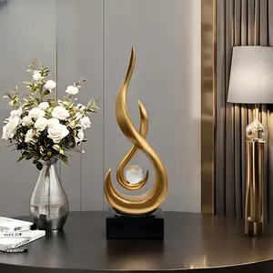 Abstract Fire Design Resin Ornament Figurine, 1 Box Modern Art Desktop Decoration, Decorative Ornament for Home Living Room & Office, Home Decor Accessory