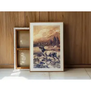 Retro Outdoors  Deer Print Stag Poster Outdoorsy  for Dad Deer   Hunting  Decor Hunter Dad  unframed  poster decor anime green minimalist art woman canvas  art gift wall