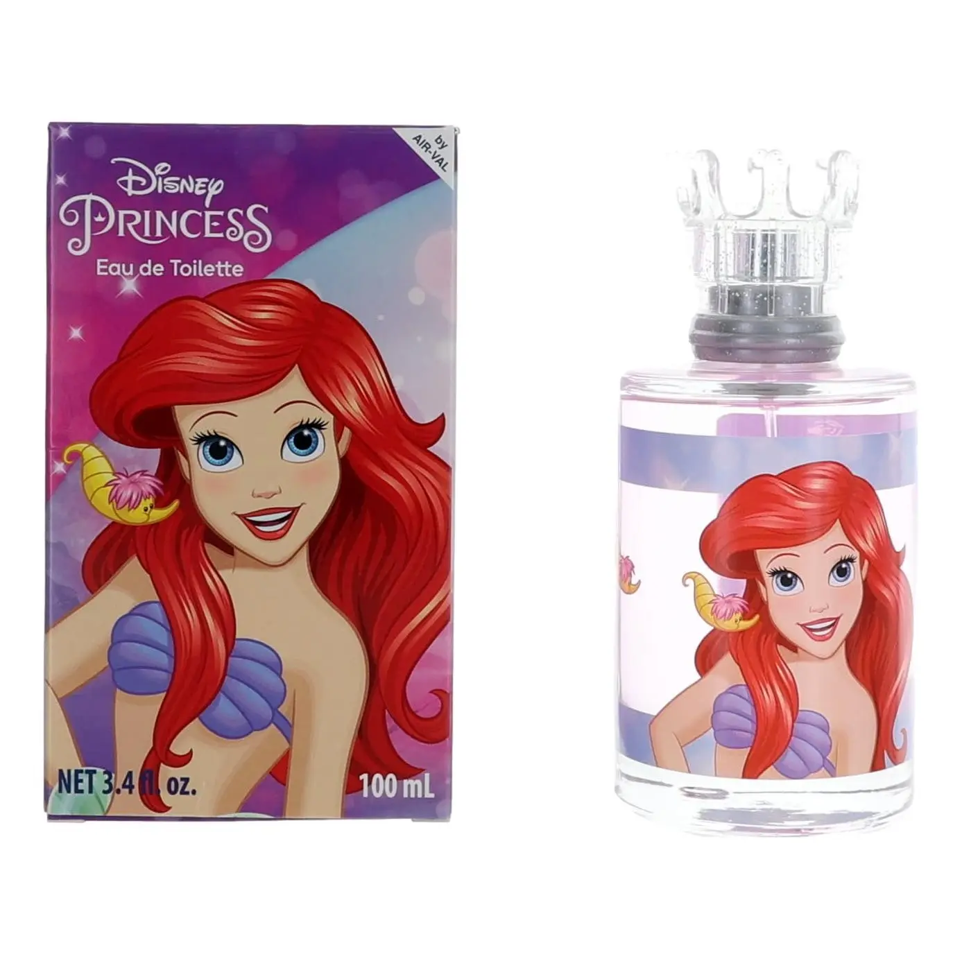 Girls' Disney Princess Ariel Eau de Toilette (EDT) Perfume Spray by Air-Val, Women's Fragrance, 3.4 fl oz