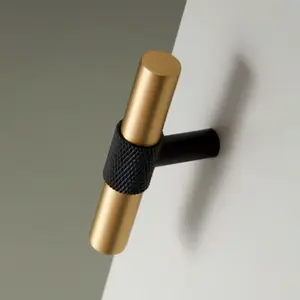 Brushed Brass and Matte Black Handles
