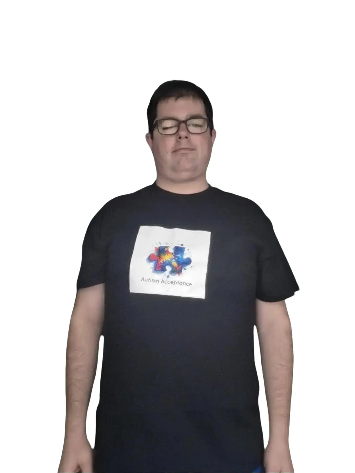 Men's Casual Short-Sleeve Print T-Shirt, Menswear for Autism Acceptance, Neurodiversity Pride Awareness and Support