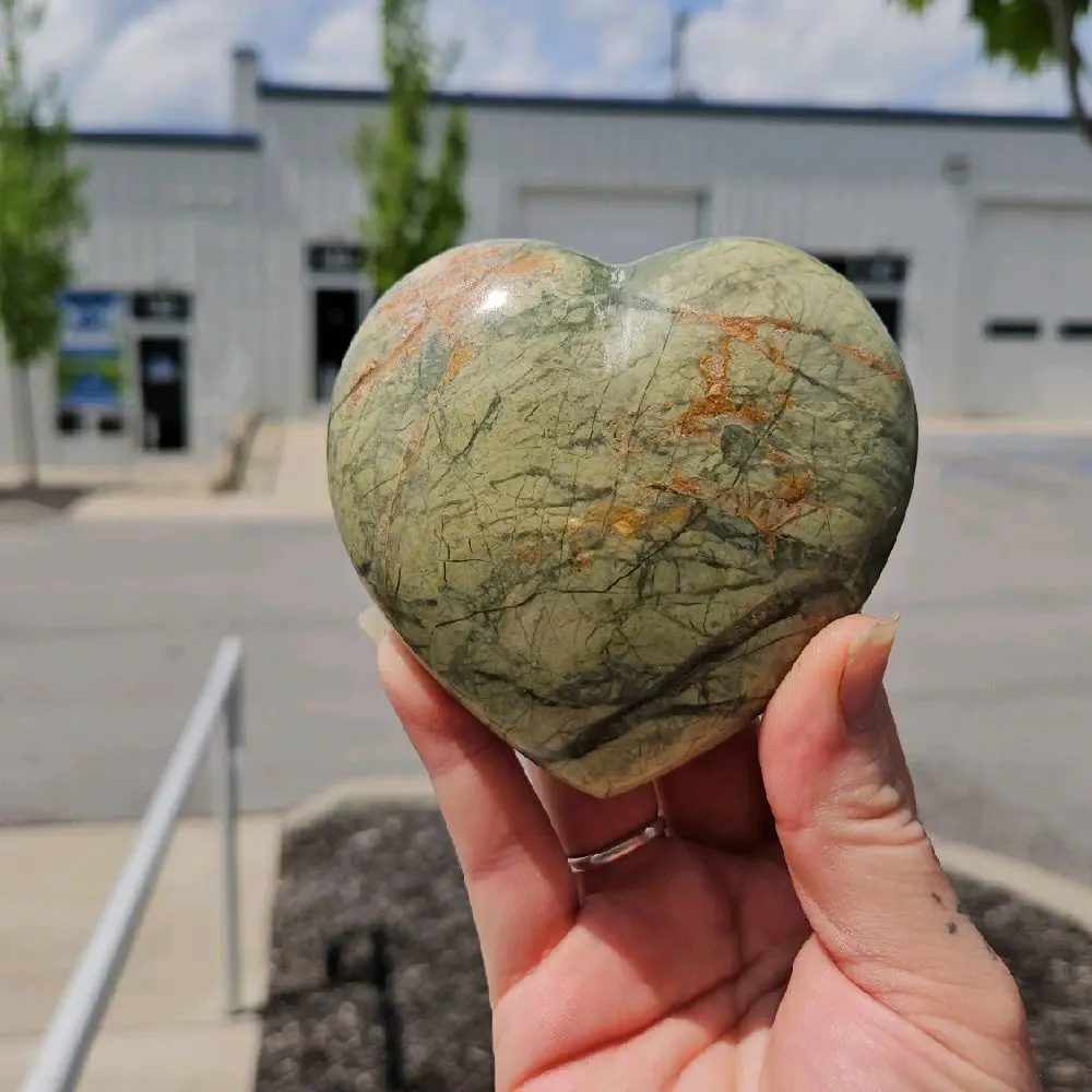 Olivine Opal Heart