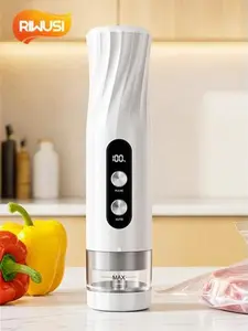 Handheld Vacuum Sealer for Food with Visual Water Storage Tank, One-Touch Auto Seal & Pulse Mode for Delicate Foods, Includes 20 Reusable Bags